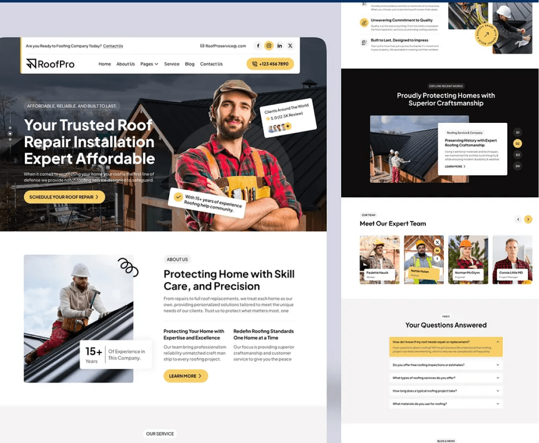 Website design for RoofPro
